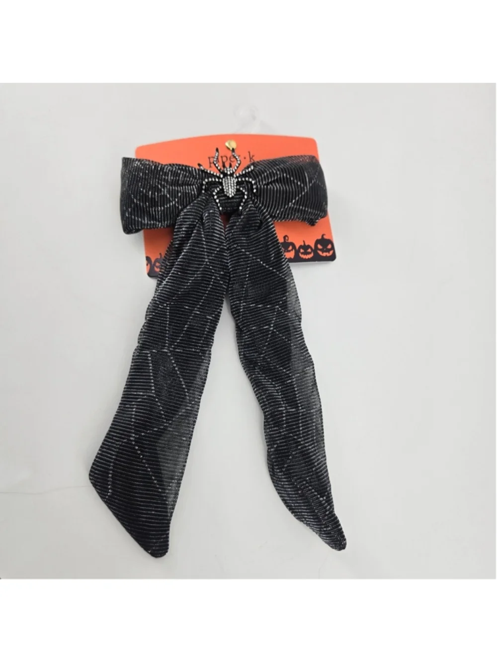 Black Spiderweb Bow Barrette Halloween Hair Clip Coquette Spider Piper K NWT